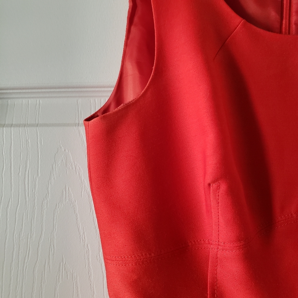 J.Crew Allie dress - Poppy Red silk wool blend sleeveless dress - Picture 6 of 6